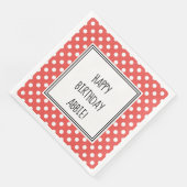 Serviette En Papier Serviettes personnalisées Polka Dot Party Rouge et (Coin)