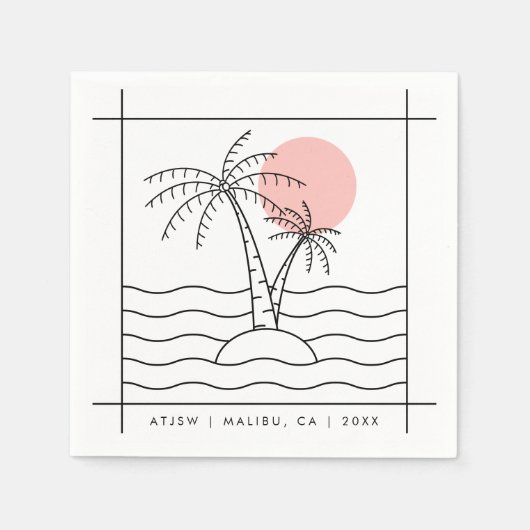 Serviette En Papier Serviettes personnalisées pour la fête Palm Tree N (Devant)