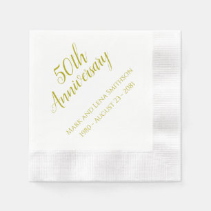Serviette En Papier Serviettes personnalisées pour les 50 ans d'annive