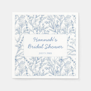 Serviette En Papier Serviettes personnalisées pour mariage bleu délica
