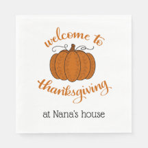 Serviettes personnalisées pour Thanksgiving