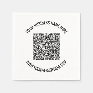 Serviette En Papier Serviettes personnalisées QR Code et texte profess