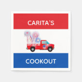 Serviette En Papier Serviettes personnalisées rouges, blanches et bleu (Devant)