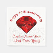 Serviette En Papier Serviettes personnalisées Ruby 40th Anniversary (Devant)