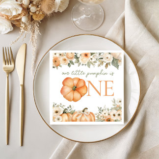 Serviette En Papier Serviettes petite citrouille florale aquarelle