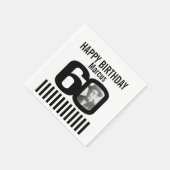 Serviette En Papier Serviettes photo à bandes de 60e anniversaire noir (Coin)