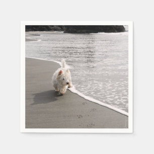 Serviette En Papier Serviettes photo de chien Westie Beachcombing