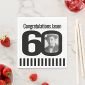 Serviette En Papier Serviettes photo noir et blanc 60e anniversaire (En situation)