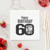 Serviette En Papier Serviettes photo noir et blanc 60e anniversaire (En situation)