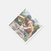 Serviette En Papier Serviettes photo personnalisées le jour du mariage (Coin)