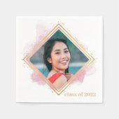 Serviette En Papier Serviettes Pink Pastel & Doré (Devant)