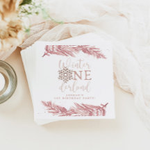 Serviettes Pink Winter Onderland, 1er Anniversaire