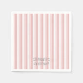 Serviette En Papier Serviettes Pinstripes rose et blanc (Devant)