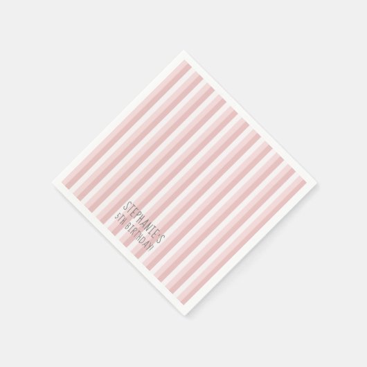 Serviette En Papier Serviettes Pinstripes rose et blanc (Coin)