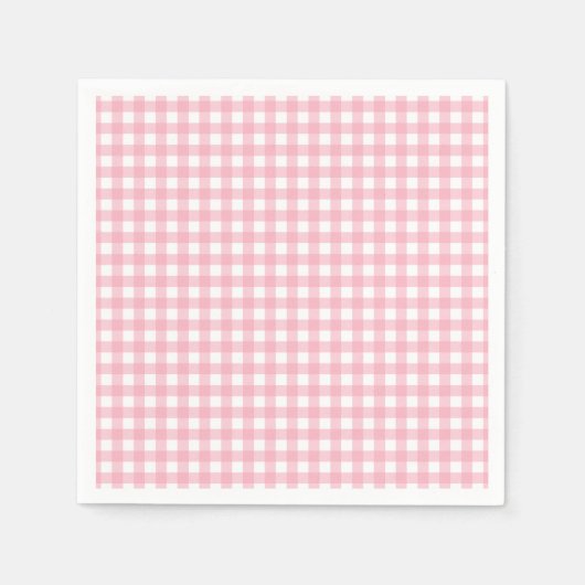 Serviette En Papier Serviettes Plaid Buffalo Rose Classique (Devant)
