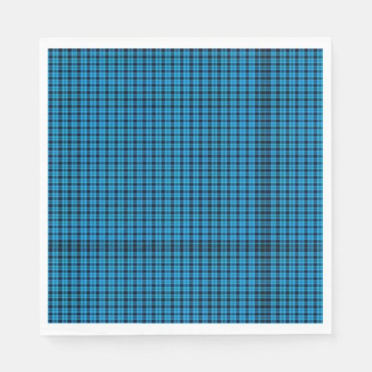 Serviette En Papier Serviettes Plaid Turquoise (Devant)