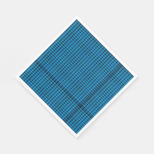 Serviette En Papier Serviettes Plaid Turquoise (Coin)