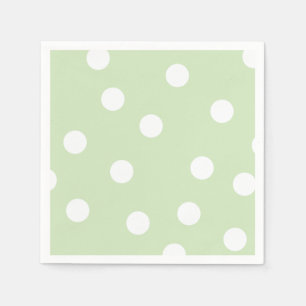 Serviette En Papier Serviettes pointillées par polka verte en pastel