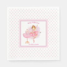 Serviettes pois Ballerina rose floral