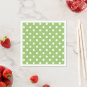 Serviette En Papier Serviettes Pois vertes et blanches (En situation)