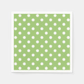 Serviette En Papier Serviettes Pois vertes et blanches (Devant)