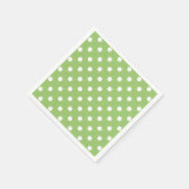 Serviette En Papier Serviettes Pois vertes et blanches (Coin)