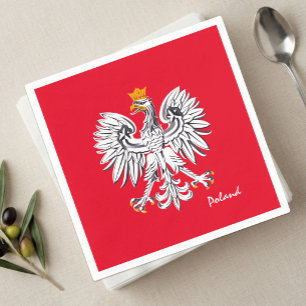 Serviette En Papier Serviettes Pologne, drapeau polonais, aigle, fête/