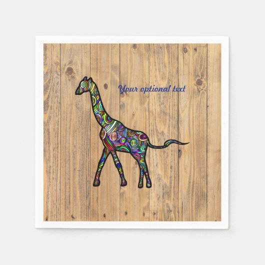 Serviette En Papier Serviettes polychromes de la Giraffe Party (Devant)