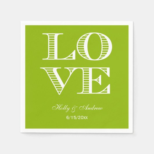 Serviette En Papier Serviettes Pomme Verte, Amour Blanc (Devant)