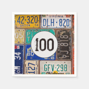 Serviette En Papier Serviettes pour 100e anniversaire avec plaque d'im