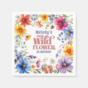 Serviette En Papier Serviettes pour 1er anniversaire Wildflower Wild O