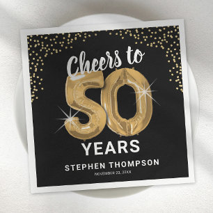 Serviette En Papier Serviettes pour 50 ans avec des vœux modernes
