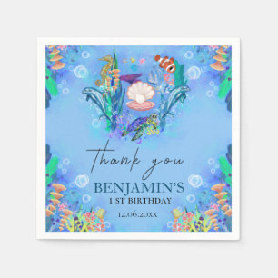 Serviette En Papier Serviettes pour anniversaire Ocean Sea Animals Wil