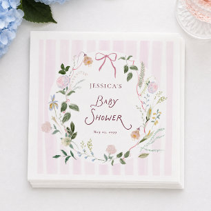 Serviette En Papier Serviettes pour Baby Shower à Fleurs Fantaisistes 