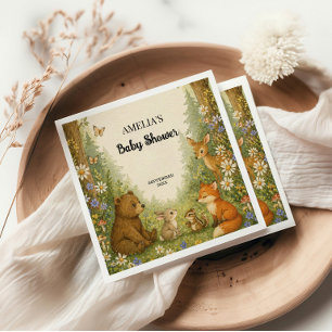 Serviette En Papier Serviettes pour Baby Shower Animaux de la Forêt Ru