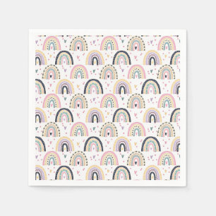 Serviette En Papier Serviettes pour baby shower avec arc-en-ciel paste