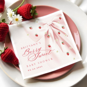 Serviette En Papier Serviettes pour Baby Shower avec Nœud Rose et thèm