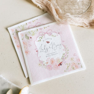 Serviette En Papier Serviettes pour Baby Shower avec nœud rose floral 