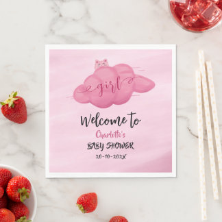Serviette En Papier Serviettes pour Baby Shower avec Nuage à l'Aquarel