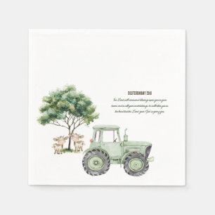 Serviette En Papier Serviettes pour Baby Shower avec tracteur vert aqu