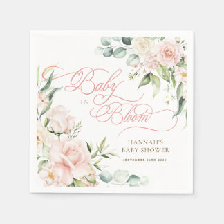 Serviette En Papier Serviettes pour Baby Shower Baby in Bloom Florals