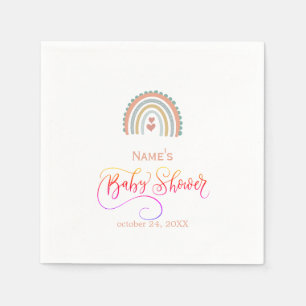 Serviette En Papier Serviettes pour Baby Shower Bohème Arc-en-Ciel Fil