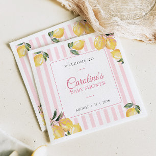 Serviette En Papier Serviettes pour baby shower Coquette Lemon Rose