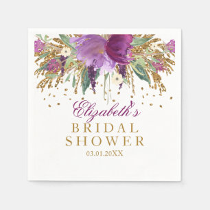 Serviette En Papier Serviettes pour Baby Shower de mariage Améthyste à