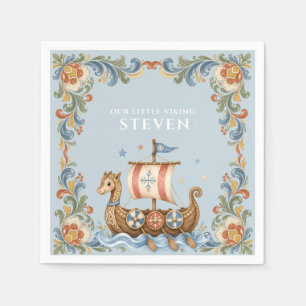 Serviette En Papier Serviettes pour Baby Shower Douce Petite Viking