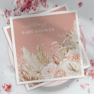 Serviette En Papier Serviettes pour Baby Shower Fille Herbe de Pampas