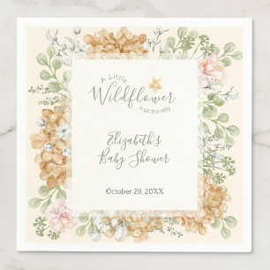 Serviette En Papier Serviettes pour Baby Shower Fleur Sauvage Orange