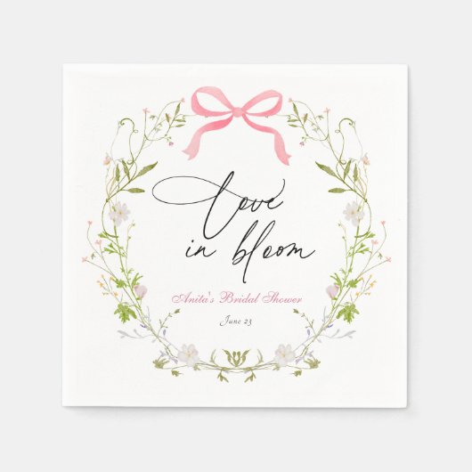Serviette En Papier Serviettes pour Baby Shower Fleurs Sauvages (Devant)