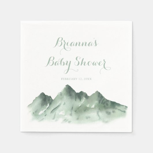 Serviette En Papier Serviettes pour Baby Shower Green Mountain Country (Devant)