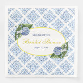 Serviette En Papier Serviettes pour Baby Shower Hydrangeas Carrelage B (Devant)